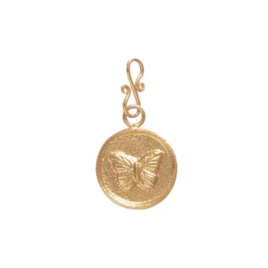 Butterfly Vintage Coin Goldplated Charm