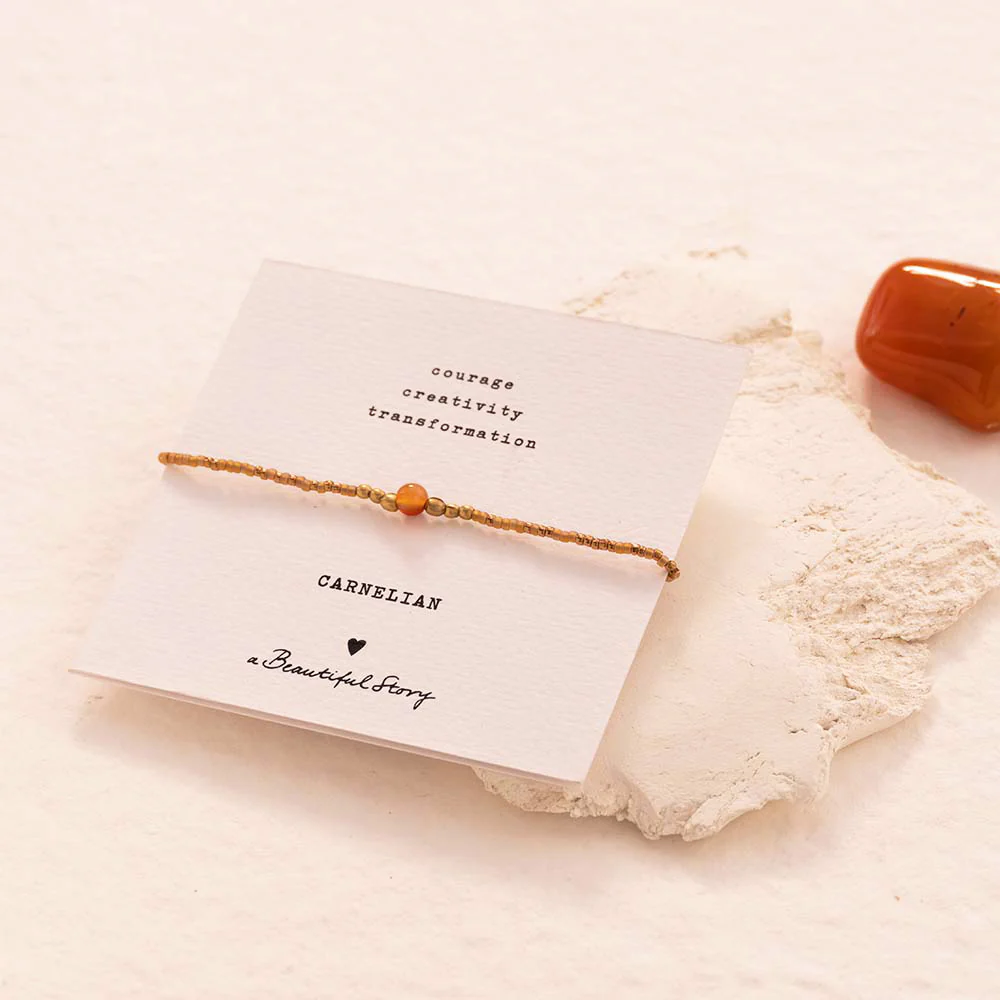 Iris Card Karneol Goldfarbenes Armband
