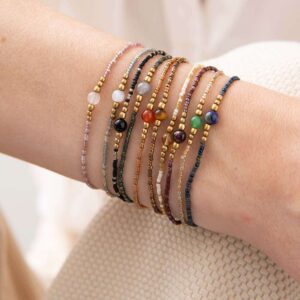 Rosenquarz Armband Silber