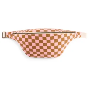 Bauchtasche mit Karomuster in der Farbe Erdbeere