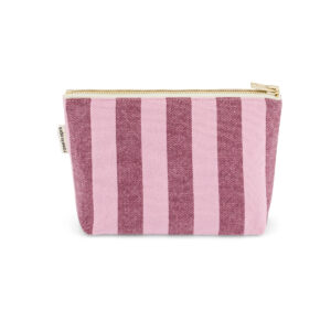Pouch Sofia in Burgunder/Rosa mit Streifen