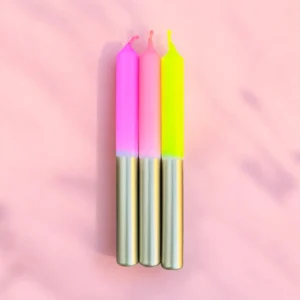 Stabkerze Dip Dye Neon Lime Twist