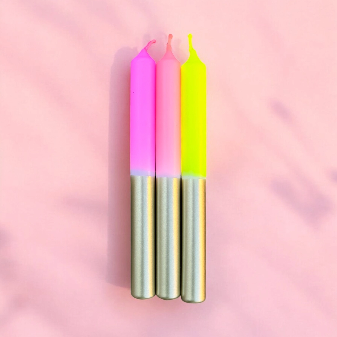 Stabkerze Dip Dye Neon Lime Twist