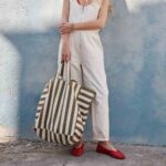 Tragetasche gestreift Oliv2