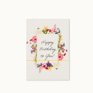 Karte Happy Birthday Blumen