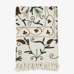 Suzani cotton throw