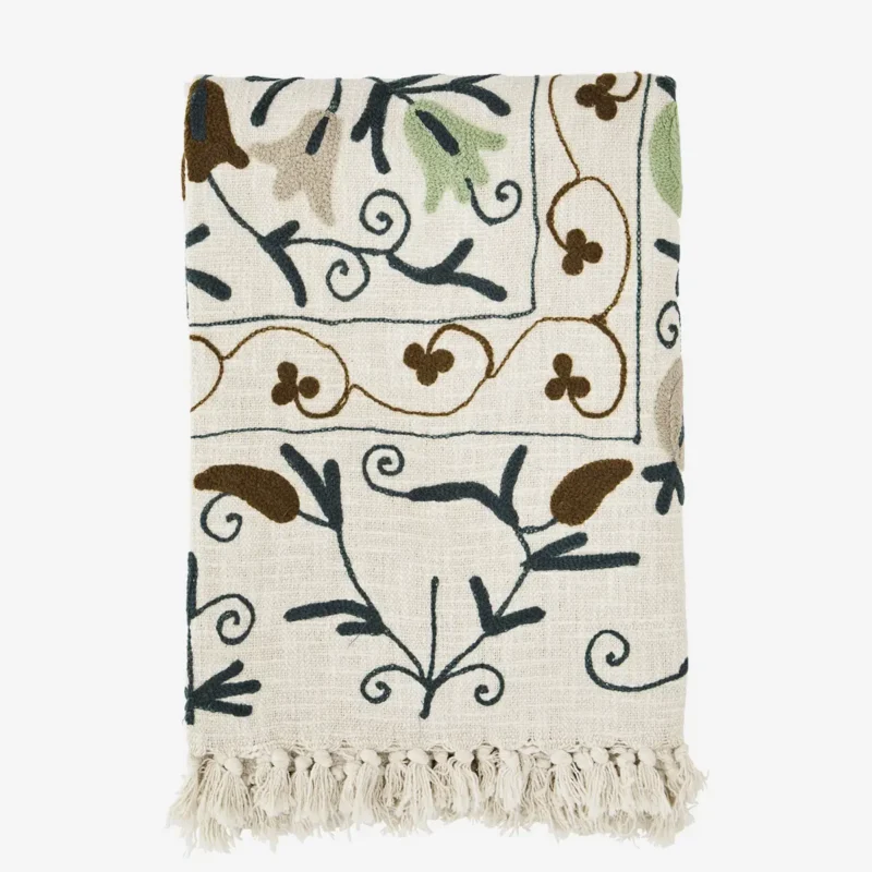 Suzani cotton throw