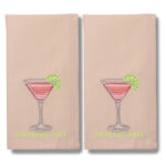 Vondels 2er Set Servietten mit Stickerei Cocktail Club