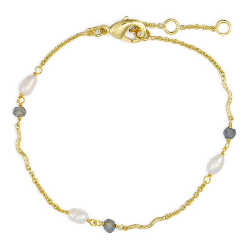 Stones & Pearls Armband Grau von PURE by Nat
