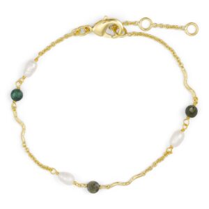 Stones & Pearls Armband Grün von PURE by Nat