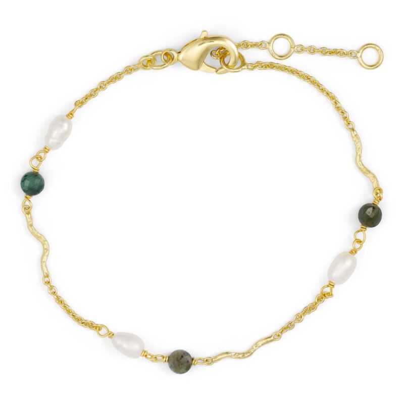 Stones & Pearls Armband Grün von PURE by Nat
