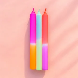 Stabkerze Dip Dye Neon Mandarine