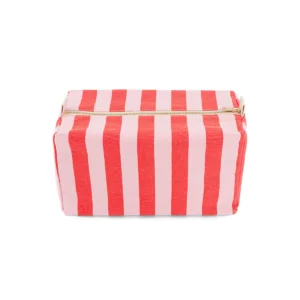Kulturbeutel gestreift pink/rot