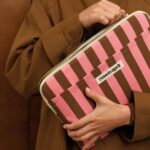 Laptop-Hülle Streifen Funky Pink/Olive