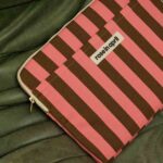 Laptop-Hülle Streifen Funky Pink/Olive