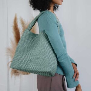 Melie Bianco - Johanna Teal Recycled Vegan Shoulder Bag