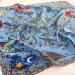 Foulard Birds in Blau