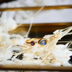 Ring mit Amethyst und Labradorit Stein von Ginandger