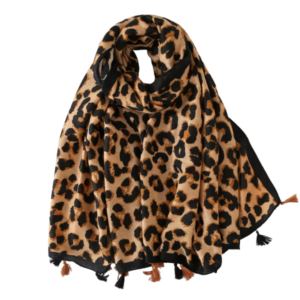 Leoparden-Schal hellbraun