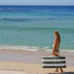 Terry Travel Lounger The Vacay Olive Stripe