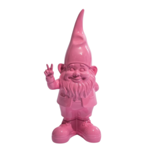 Dekofigur gross "Peace Gnome" Pink