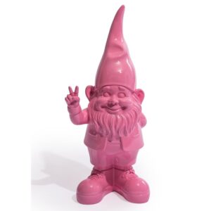 Dekofigur gross "Peace Gnome" Pink