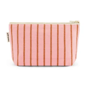 Rose in April - Pouch Tennis Stripes Pecan/Strawberry