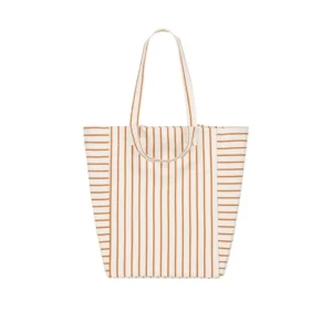 Rose in April - Tote Bag Tennis Stripes Pecan/Greige