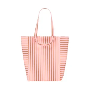 Rose in April - Tote Bag Tennis Stripes Pecan Strawberry