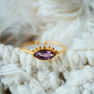 Ginandger - Verstellbarer Ring Iris Amethyst
