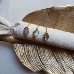 Ginandger - Verstellbarer Ring Iris Labradorit
