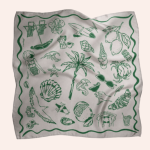 Moxie – Seidenfoulard Coastal Grün 68x68 cm