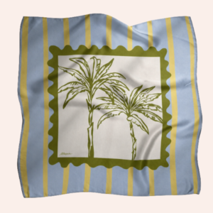 Moxie – Seidenfoulard Postcard Hellblau 68x68 cm