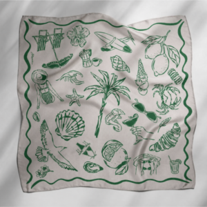 Moxie – Seidenfoulard Coastal Grün 68x68 cm