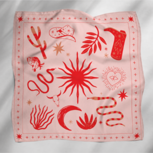 Moxie – Seidenfoulard Outlaw Rosa 68x68 cm