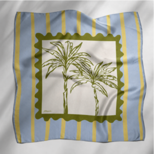 Moxie – Seidenfoulard Postcard Hellblau 68x68 cm