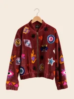 Bomber Samt burgundy