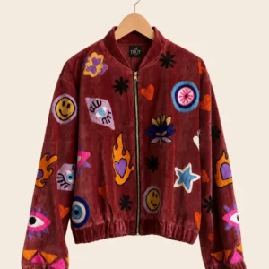 Bomber Samt burgundy