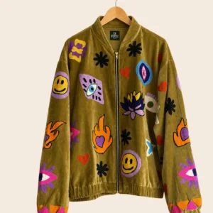 Bomber Samt Oliv