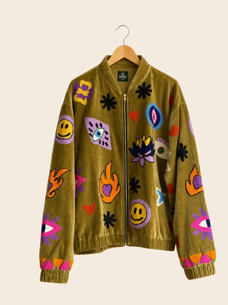 Bomber Samt Oliv