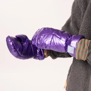 Metallic Fäustlinge violett1