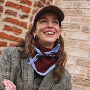 Colette Schal Two-Tone Blue/Bordeaux