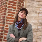 Colette Schal Two-Tone Blue/Bordeaux