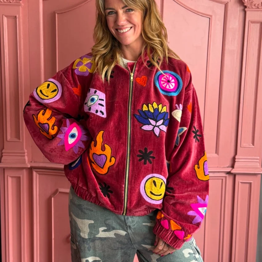 Bomber Samt burgundy3